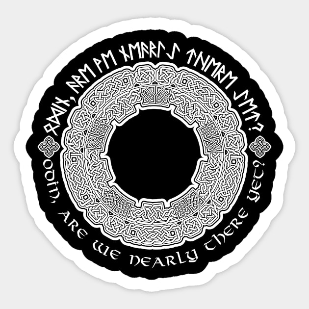 Odin Are we there yet? Sticker by QuickyDesigns